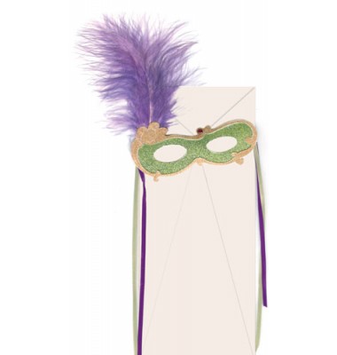 Masquerade Invitations, Mask With Feather, Meri Meri